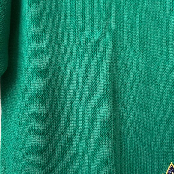 Quirky Vintage beaded turtleneck teacher knit sweater embroidery pearls Medium - Picture 16 of 16